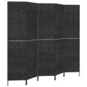 Parawan pokojowy, 5-panelowy, czarny, 205x180 cm, hiacynt wodny