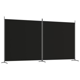 Parawan 2-panelowy, czarny, 348 x 180 cm, tkanina