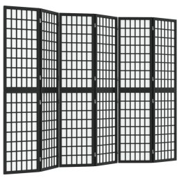 Składany parawan 6-panelowy, styl japoński, 240x170 cm, czarny