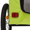 Przyczepka rowerowa dla psa, zielono-szara, tkanina Oxford