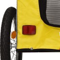 Przyczepka rowerowa dla psa, żółto-szara, tkanina Oxford żelazo