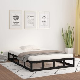 Rama łóżka, czarna, 120 x 200 cm, lite drewno