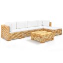 6-cz. zestaw wypoczynkowy do ogrodu, poduszki, drewno tekowe