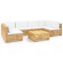 7-cz. zestaw wypoczynkowy do ogrodu, poduszki, drewno tekowe