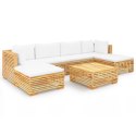 7-cz. zestaw wypoczynkowy do ogrodu, poduszki, drewno tekowe
