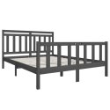 Rama łóżka, szara, 150x200 cm, lite drewno