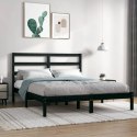 Rama łóżka, czarna, lite drewno, 150x200 cm