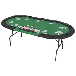Składany, owalny stół do pokera dla 9 graczy, zielony