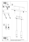 Lampa wisząca LOOPEZ 2 czarny/złoty