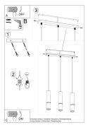 Lampa wisząca LOOPEZ 3L czarny/chrom