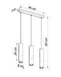 Lampa wisząca LOOPEZ 3L czarny/złoty