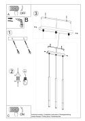 Lampa wisząca MOZAICA 3L czarny/miedź