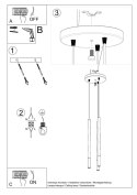 Lampa wisząca MOZAICA 3P czarny/chrom