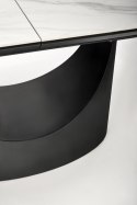 OSMAN stół rozkładany, biały marmur / czarny