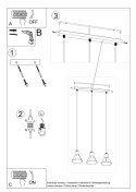 Lampa wisząca TALEJA 3 czarna [E27]