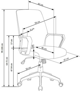 SPIN 2 fotel pracowniczny jasny popiel / biały