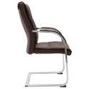 Krzesło biurowe, wspornikowe, brązowe, sztuczna skóra
