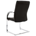 Krzesło biurowe, wspornikowe, czarne, sztuczna skóra