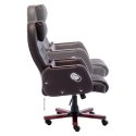 Krzesło biurowe, brązowe, obite sztuczną skórą