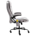 Masujące krzesło biurowe, jasnoszare, sztuczna skóra zamszowa