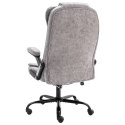 Masujące krzesło biurowe, jasnoszare, sztuczna skóra zamszowa