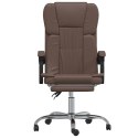 Rozkładany fotel biurowy, brązowy, sztuczna skóra