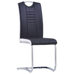 Wspornikowe krzesła stołowe, 2 szt., czarne, sztuczna skóra