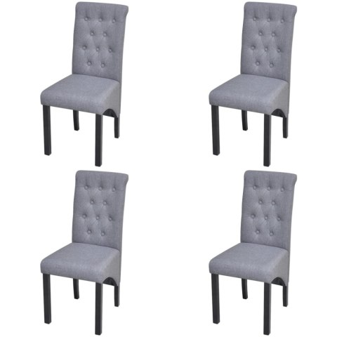 Krzesła stołowe, 4 szt., jasnoszare, obite tkaniną