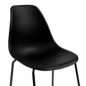 Krzesła barowe, 6 szt., czarne, plastik