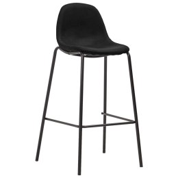 Krzesła barowe, 6 szt., czarne, tapicerowane tkaniną