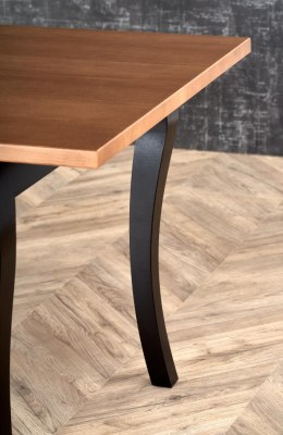 WINDSOR stół rozkładany 160-240x90x76 cm kolor ciemny dąb/czarny