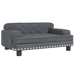 Sofa dla dzieci, ciemnoszara, 70x45x30 cm, aksamit