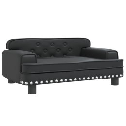 Sofa dla dzieci, czarna, 70x45x30 cm, sztuczna skóra