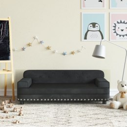 Sofa dla dzieci, czarna, 90x53x30 cm, aksamit