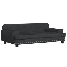 Sofa dla dzieci, czarna, 90x53x30 cm, aksamit