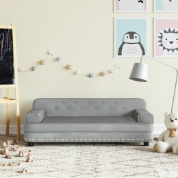 Sofa dla dzieci, jasnoszara, 90x53x30 cm, aksamit