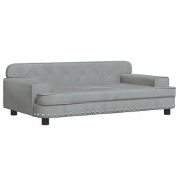 Sofa dla dzieci, jasnoszara, 90x53x30 cm, aksamit