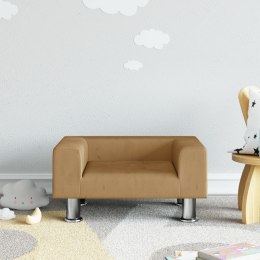 Sofa dla dzieci, brązowa, 50x40x26,5 cm, aksamitna
