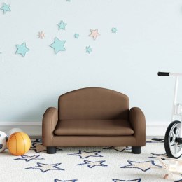Sofa dla dzieci, brązowa, 50x40x30 cm, obita tkaniną
