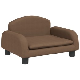 Sofa dla dzieci, brązowa, 50x40x30 cm, obita tkaniną