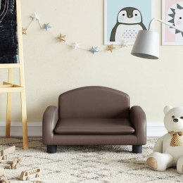 Sofa dla dzieci, brązowa, 50x40x30 cm, sztuczna skóra