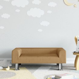 Sofa dla dzieci, brązowa, 70x45x26,5 cm, aksamitna