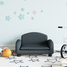 Sofa dla dzieci, ciemnoszara, 50x40x30 cm, obita tkaniną