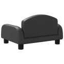 Sofa dla dzieci, czarna, 50x40x30 cm, sztuczna skóra