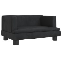 Sofa dla dzieci, czarna, 60x40x30 cm, aksamit