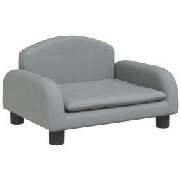 Sofa dla dzieci, jasnoszara, 50x40x30 cm, obita tkaniną