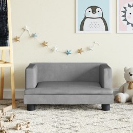 Sofa dla dzieci, jasnoszara, 60x40x30 cm, aksamit