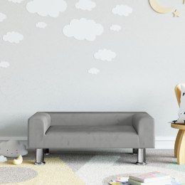 Sofa dla dzieci, jasnoszara, 70x45x26,5 cm, aksamit