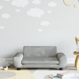 Sofa dla dzieci, jasnoszara, 70x45x33 cm, aksamit