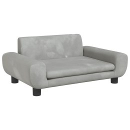 Sofa dla dzieci, jasnoszara, 70x45x33 cm, aksamit